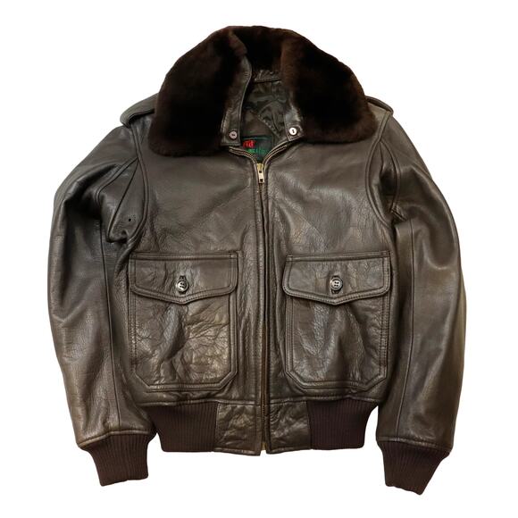 Abercrombie & Fitch Other - Vintage 80s Abercrombie And Fitch G1 Bomber Leather Jacket Size S Fur collar